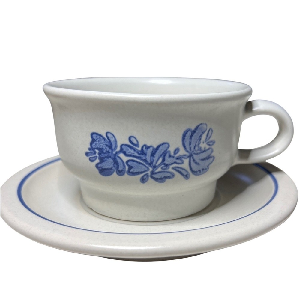 Pfaltzgraff Yorktowne Cup & Saucer Blue Floral USA Replacement‎ mug
